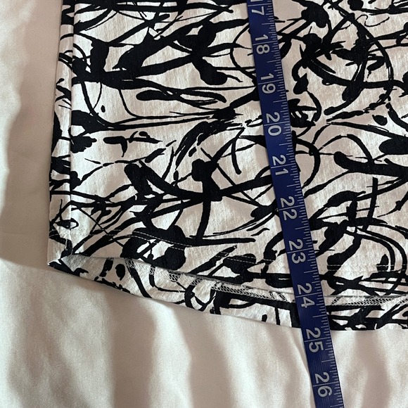 IBKUL Womens Black White Abstract Mesh Panel Long Sleeve Top Size M Pickleball - Picture 3 of 10